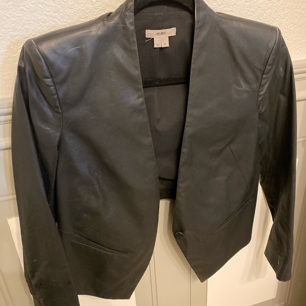 Helmut Lang faux leather blazer